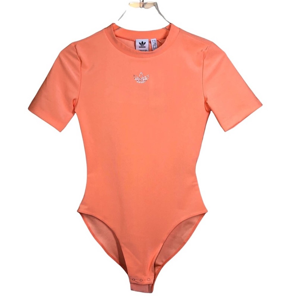 NWT Adidas Rhinestone Trifoil Short Sleeve Bodysuit - Size X-small